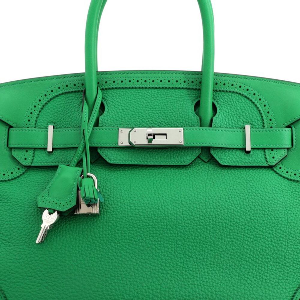 Hermes Birkin Ghillies Bag Bamboo Togo and Swift with Palladium Hardware 30 - Picture 6 of 8